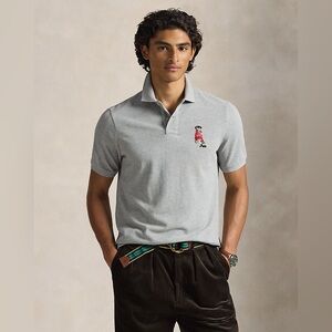 Polo Ralph Lauren Classic Fit Dog-Embroidered Polo Shirt Andover Heather XXL